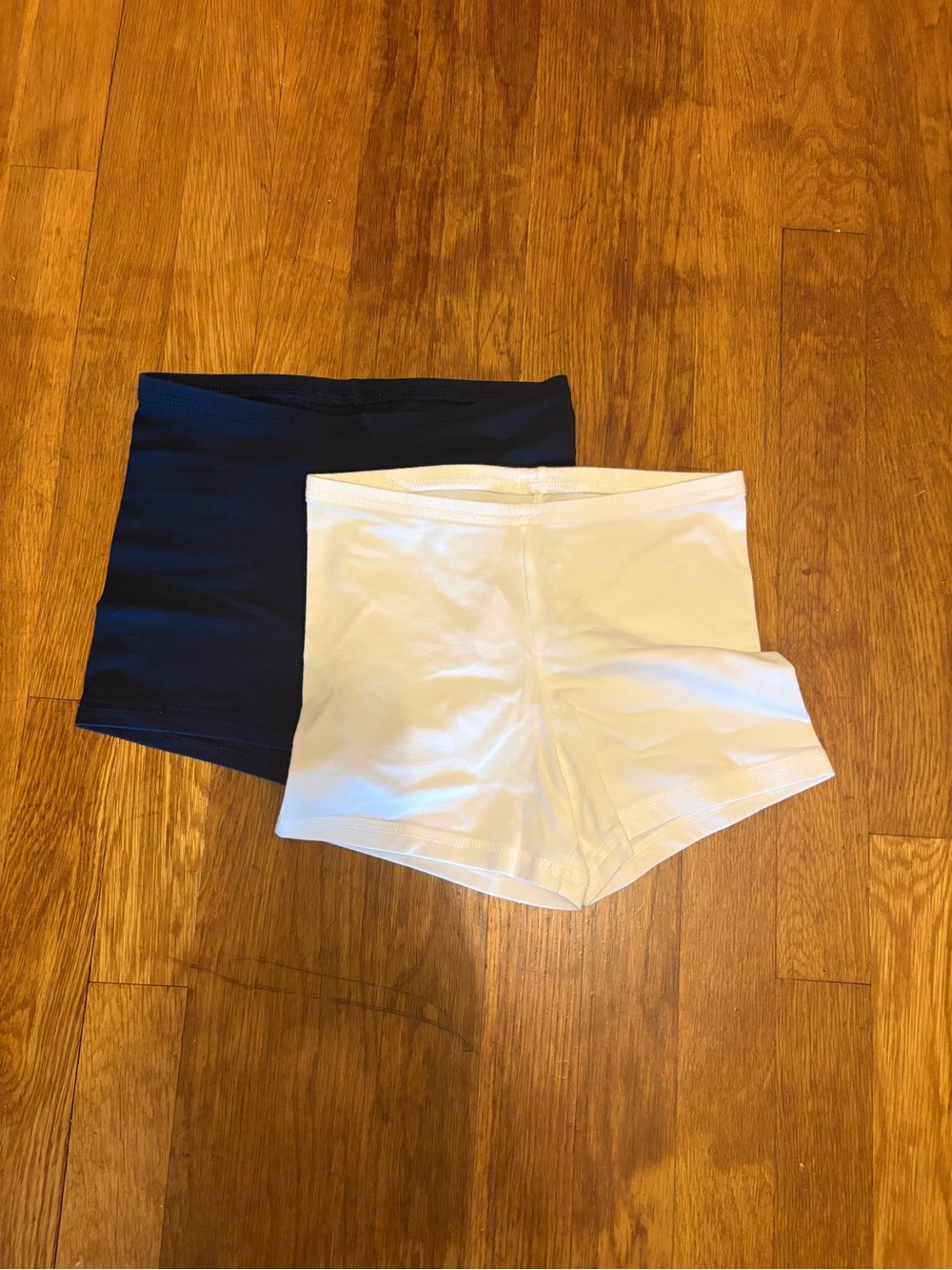 Old Navy White and Navy Stretch Knit Kids Shorts